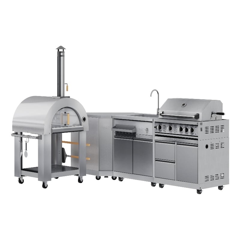 Pemberly Row Outdoor Kitchen Series Modular Kitchen in Stainless Steel