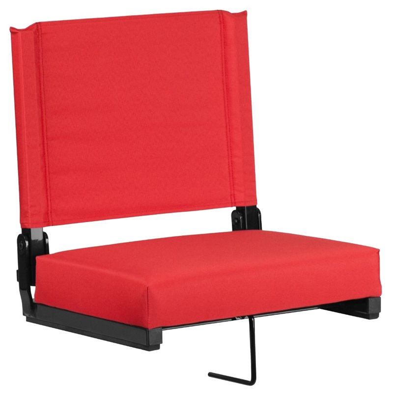 Pemberly Row Grandstand Comfort Seat in Aluminum Frame in Red