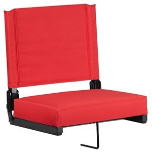 Pemberly Row Grandstand Comfort Seat in Aluminum Frame in Red