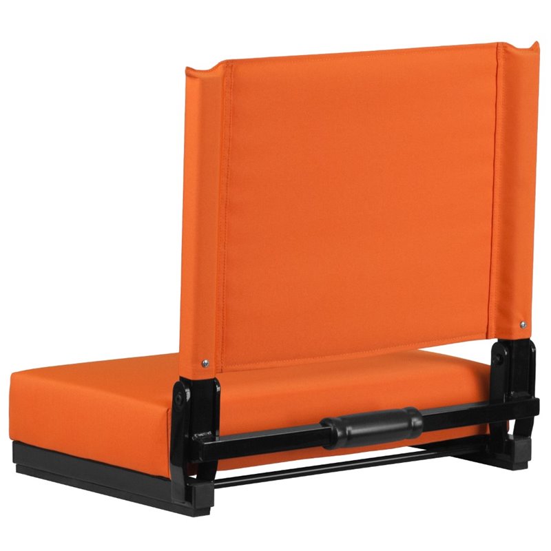 Pemberly Row Grandstand Comfort Seat in Aluminum Frame in Orange