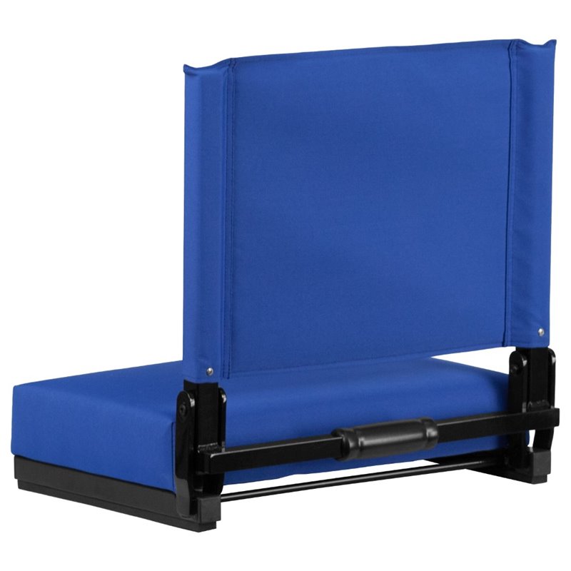 Pemberly Row Grandstand Comfort Seat in Aluminum Frame in Blue