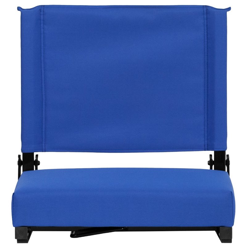 Pemberly Row Grandstand Comfort Seat in Aluminum Frame in Blue