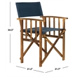 Pemberly Row Laguna Director Chairs in Natural & Navy (Set of 2)