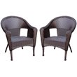 Pemberly Row Contemporary Resin Wicker Patio in Brown (Set of 2)