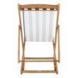 Pemberly Row Eucalyptus Wood Outdoor Sling Chair in Black/White (Set of 2)