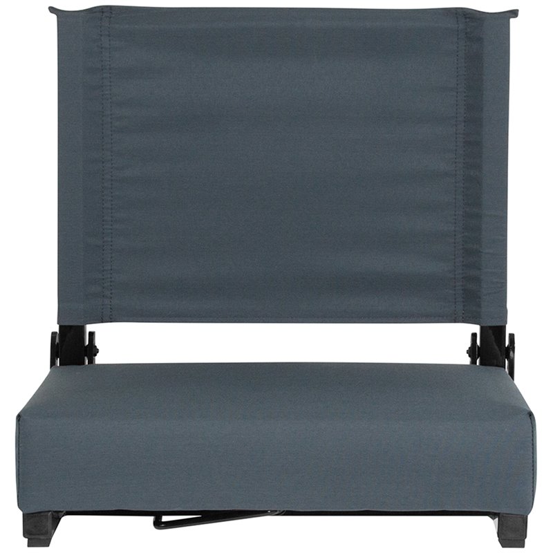 Pemberly Row Grandstand Comfort Seat in Aluminum Frame in Dark Blue