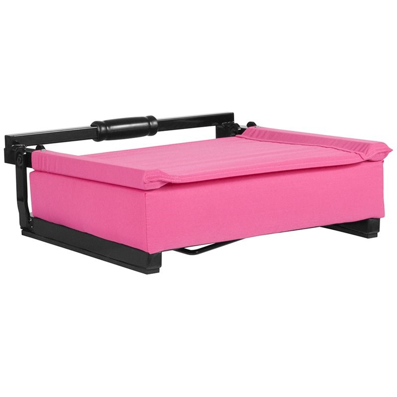 Pemberly Row Grandstand Comfort Seat in Aluminum Frame in Pink