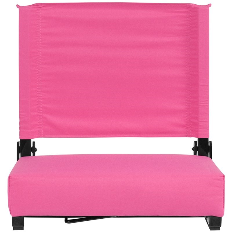 Pemberly Row Grandstand Comfort Seat in Aluminum Frame in Pink