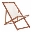 Pemberly Row Eucalyptus Wood/Polyester Sling Chair in Natural/Beige (Set of 2)