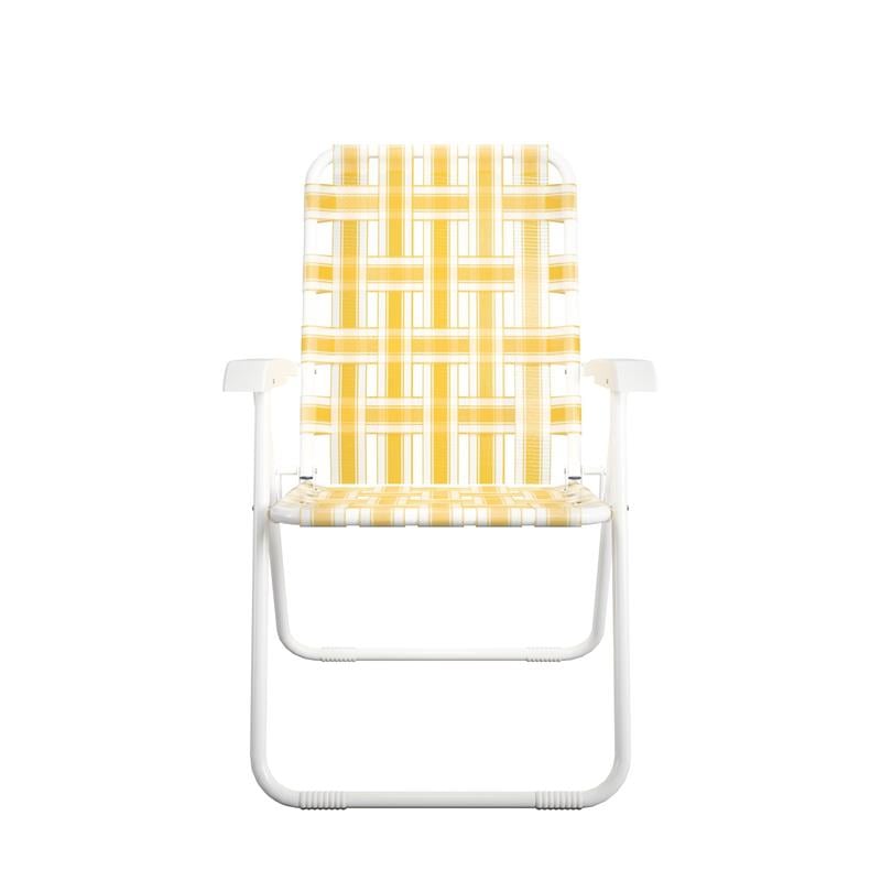 Pemberly Row Poolside Gossip Collection Priscilla Folding Chairs Yellow (2-Pack)