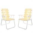 Pemberly Row Poolside Gossip Collection Priscilla Folding Chairs Yellow (2-Pack)