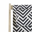 Pemberly Row Eucalyptus Wood Outdoor Sling Chair in Navy and White