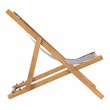 Pemberly Row Eucalyptus Wood Outdoor Sling Chair in Navy and White (Set of 2)