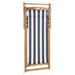 Pemberly Row Eucalyptus Wood Outdoor Sling Chair in Navy and White (Set of 2)