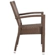 Pemberly Row Wicker / Rattan Outdoor Arm Chairs in Brown (Set of 2)