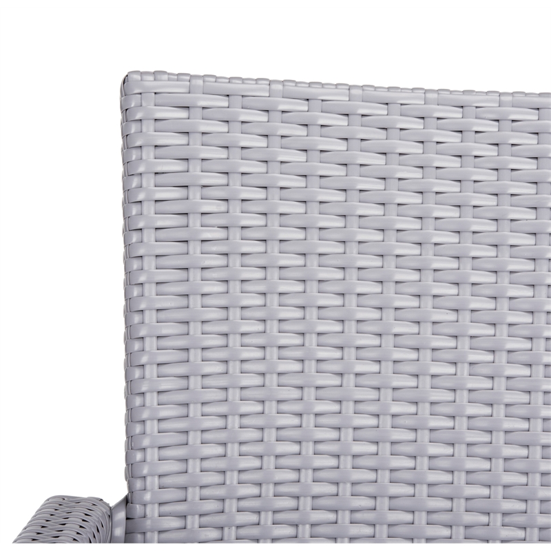 Pemberly Row Wicker / Rattan Outdoor Arm Chairs in Gray (Set of 2)
