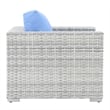 Pemberly Row Modern Fabric Outdoor Patio Armchair in Light Gray/Light Blue