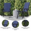 Pemberly Row Metal Folding Patio Sling Chair in Navy (Set of2)