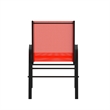 Pemberly Row Contemporary Metal Patio Stack Chair in Red (Set of 4)