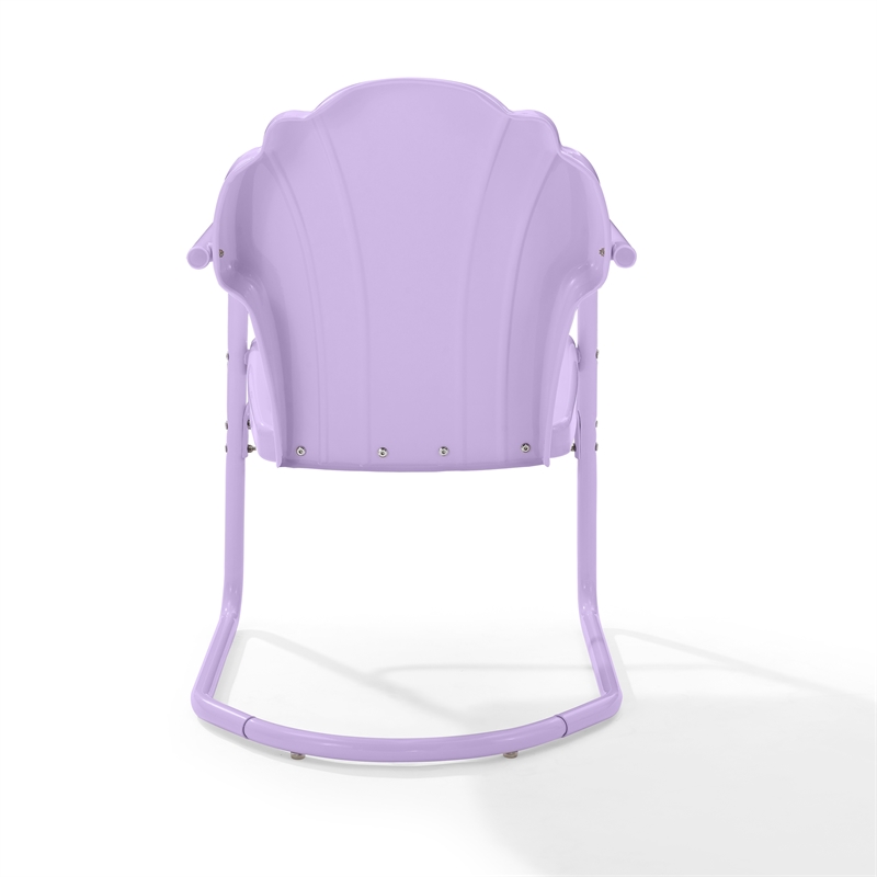 Pemberly Row Tulip 2 Piece Retro Outdoor Chair Set in Lavender