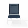 Pemberly Row Contemporary Outdoor Chaise Lounge in Navy/White
