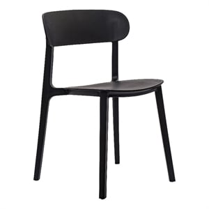 Pemberly Row Commercial All-Weather Patio Stack Chair with Contoured Backrest