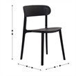 Pemberly Row Commercial All-Weather Patio Stack Chair with Contoured Backrest