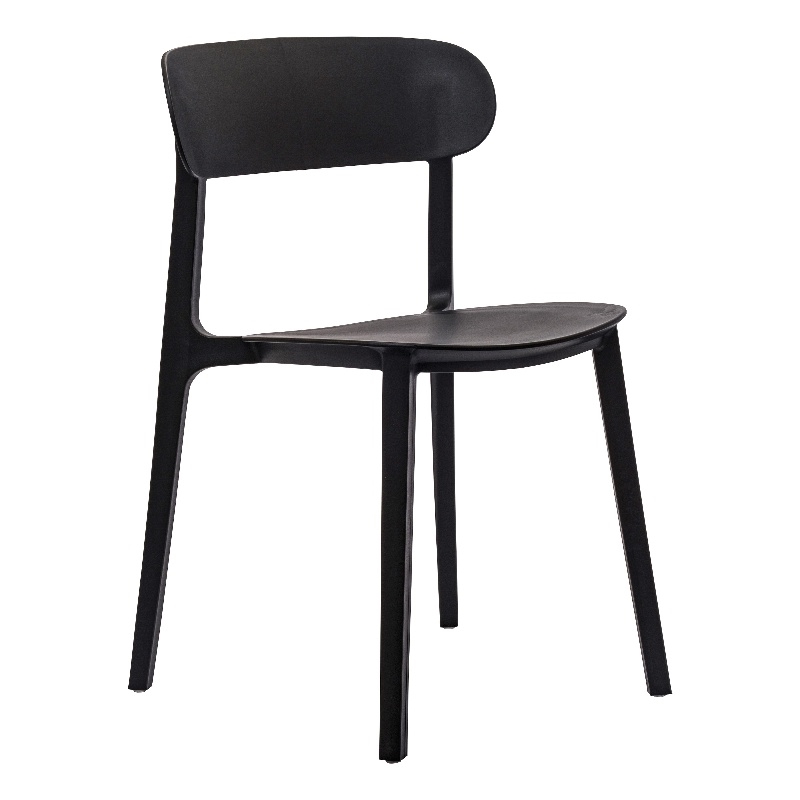 Pemberly Row Commercial All-Weather Patio Stack Chair with Contoured Backrest