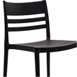 Pemberly Row Commercial All-Weather Patio Stack Chair with Slatted Backrest
