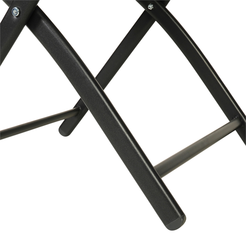 Pemberly Row 2 Pack Commercial Outdoor Flex Comfort Folding Chair in Navy