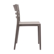 Pemberly Row Commercial All-Weather Gray Patio Stack Chair with Slatted Backrest