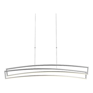 Pemberly Row 46&quot Integrated LED ETL Certified Linear Chandelier in Silver