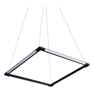 Pemberly Row 24&quot Square ETL Certified Integrated LED Aluminum Chandelier - Black