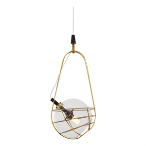 Pemberly Row 8&quot ETL Certified Integrated LED Aluminum Pendant - Antique Brass