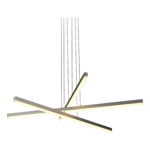 Pemberly Row 40&quot ETL Certified Integrated LED Aluminum & Acrylic Pendant Silver