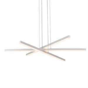Pemberly Row 40&quot ETL Certified Integrated LED Aluminum and Acrylic Pendant White