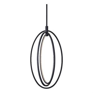 Pemberly Row 15&quot ETL Certified Integrated LED Aluminum Rotating Pendant in Black