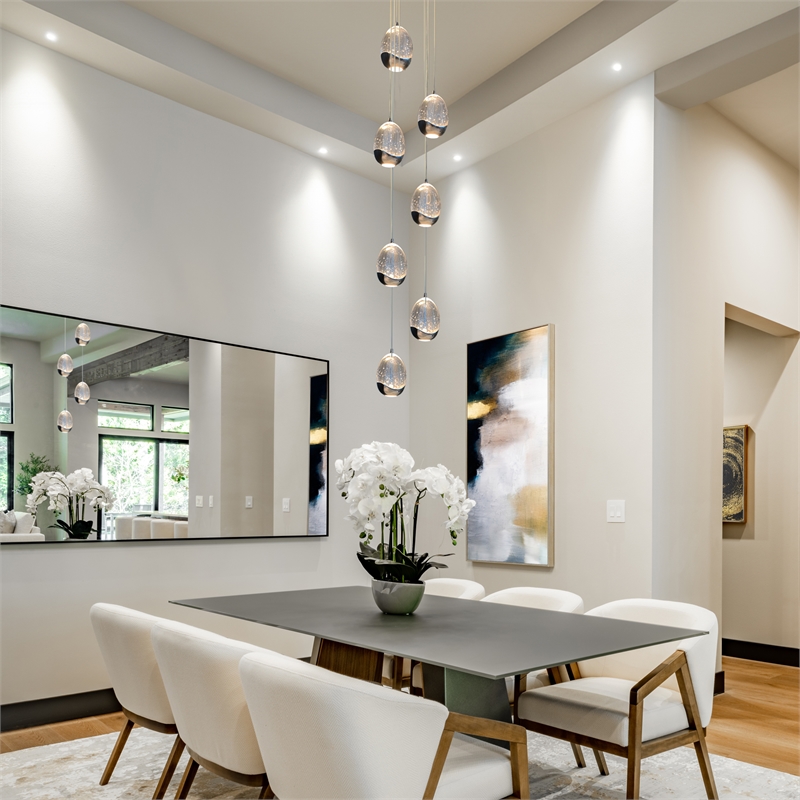 Pemberly Row Integrated LED ETL Certified Aluminum Chandelier - Polished Chrome