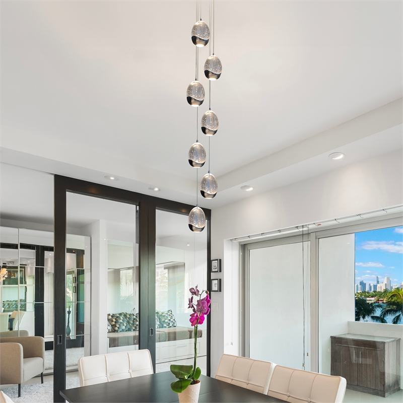 Pemberly Row Integrated LED ETL Certified Aluminum Chandelier - Polished Chrome