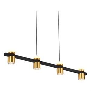 Pemberly Row 34&quot Height Adjustable ETL Certified Integrated LED Chandelier Black