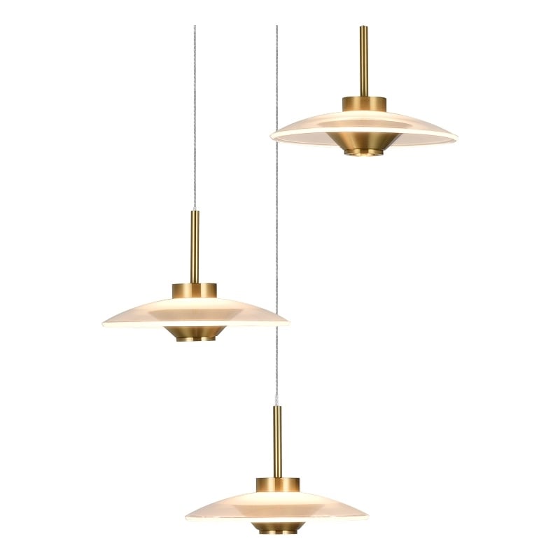 Pemberly Row Height Adjustable ETL Integrated LED Pendant in Antique Brass