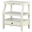 Pemberly Row Contemporary Antique White Wood 1-Drawer Storage Nightstand