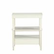 Pemberly Row Contemporary Antique White Wood 1-Drawer Storage Nightstand