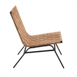 Pemberly Row Contemporary Woven Brown Leather Metal Frame Accent Chair