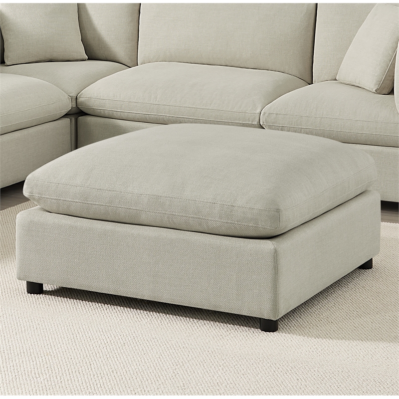 Pemberly Row Contemporary Beige Fabric Extra Large 40