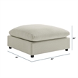 Pemberly Row Contemporary Beige Fabric Extra Large 40