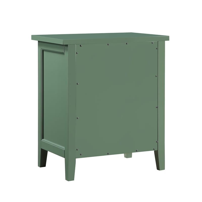 Pemberly Row Contemporary 3-Drawer Vintage Green Wood Nightstand