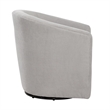Pemberly Row Barrel Style Swivel Accent Chair in Light Gray Performance Fabric