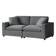 Pemberly Row Modular 2-Piece Sofa in Charcoal Performance Fabric