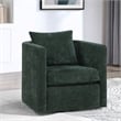 Pemberly Row Contemporary Green Upholstered Fabric Swivel Barrel Chair